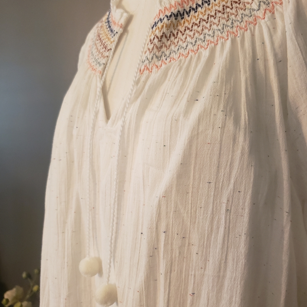 Madewell Rainbow Smocked Trapeze Dress L NEW L3449 - Picture 8 of 12